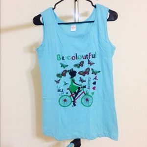 CUTE AND GIRLY TANK TOP color your life. Cotton tank top
